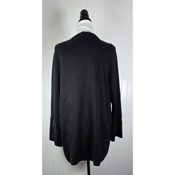 Alfani Black Knit Open Front Sequin Embellished Cardigan Womens Size L - Picture 5 of 15